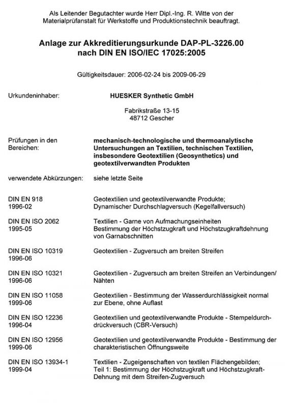 Certyfikat DIN EN ISO/IEC 17025:2005